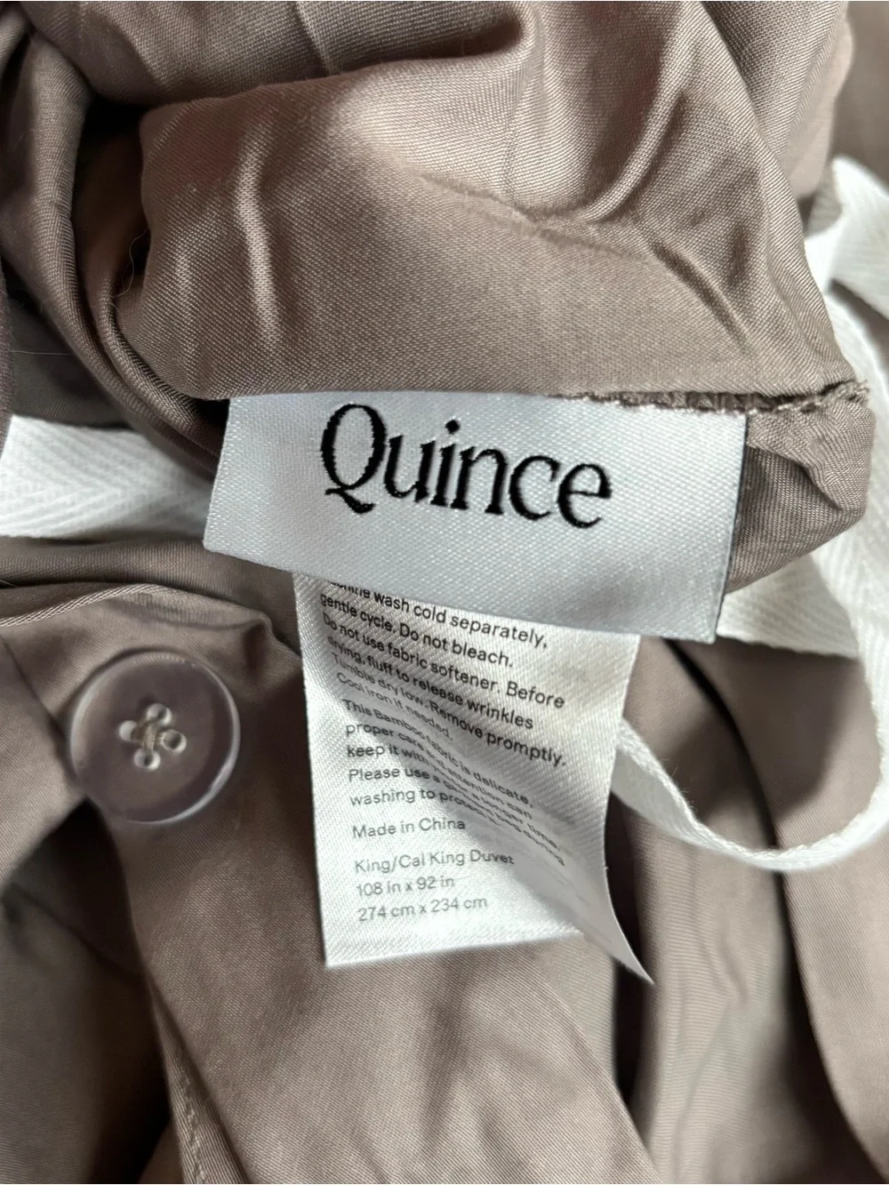 Quince Bamboo Duvet Cover - King/Cal King in Stone